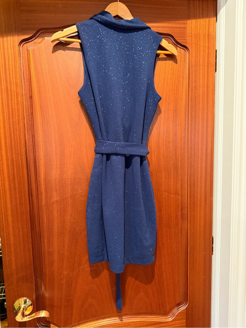 Emerald Sundae Navy Sparkle Mini Dress with Belt